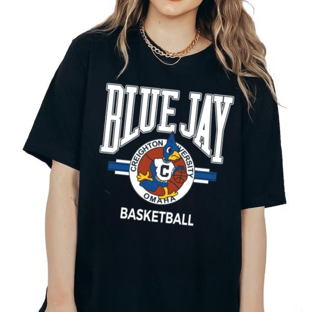 Creighton University Omaha Blue Jays Tee Shirt, Unisex Style Black Tee Shirt